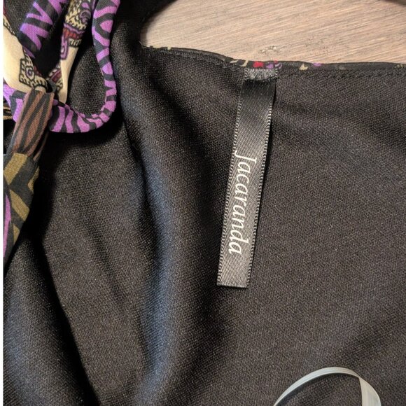 Jacaranda, Strappy Maxi Dress, Black/Purple/Red Paisley Bandana Print, Sz L - Picture 4 of 10